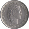  Швейцария. 20 раппенов 1969 год. 