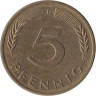  ФРГ. 5 пфеннигов 1990 год. (D) 