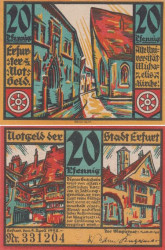 Бона. Германия. Эрфурт 20 пфеннигов 1920 год. Нотгельд. (XF)