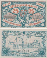 Бона. Германия (Польша). Гильгенбург (Домбрувно) 25 пфеннигов 1920 год. Нотгельд. (XF)