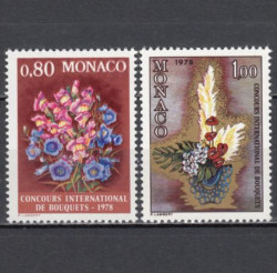 Набор марок. Монако 1977 год. Международный конкурс цветочных букетов. (2 марки)