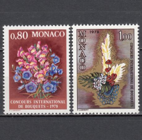  Набор марок. Монако 1977 год. Международный конкурс цветочных букетов. (2 марки) 