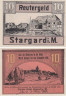  Бона. Германия (Польша). Старгард (Старгард) 10 пфеннигов 1922 год. Нотгельд. (XF) 