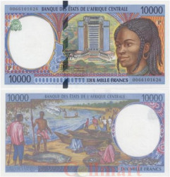 Бона. Центральная Африка, Чад (литера Р) 10000 франков 2000 год. P-605Pf (Пресс)