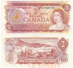 Бона. Канада 2 доллара 1974 год. Елизавета II. Инуиты на охоте. P- 86b. (AU)
