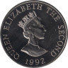  Олдерни. 2 фунта 1992 год. 40 лет правлению Королевы Елизаветы II. 