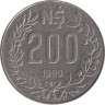  Уругвай. 200 новых песо 1989 год. Фрагмент обелиска в честь 100-летия первой Конституции Уругвая. 