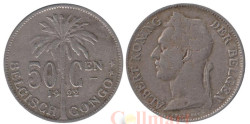 Бельгийское Конго. 50 сантимов 1922 год. Надпись на голландском - 'ALBERT KONING DER BELGEN'.