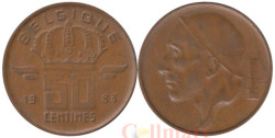 Бельгия. 50 сантимов 1983 год. Король Бодуэн I. BELGIQUE
