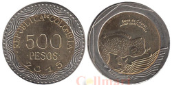 Колумбия. 500 песо 2015 год. Стеклянная лягушка.