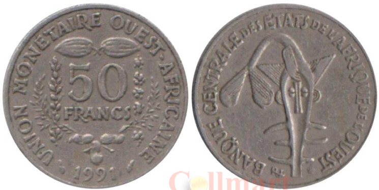  Западная Африка (BCEAO). 50 франков 1991 год. 