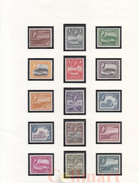  Набор марок. Антигуа и Барбуда. Фотографии королевы Елизаветы II (1953-1965). 15 марок. полная серия. 