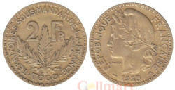 Того. 2 франка 1925 год. Марианна. (ф-2)