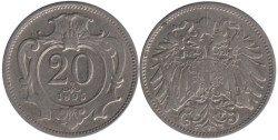 Австрия. 20 геллеров 1895 год.