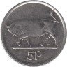  Ирландия. 5 пенсов 1996 год. Бык. 