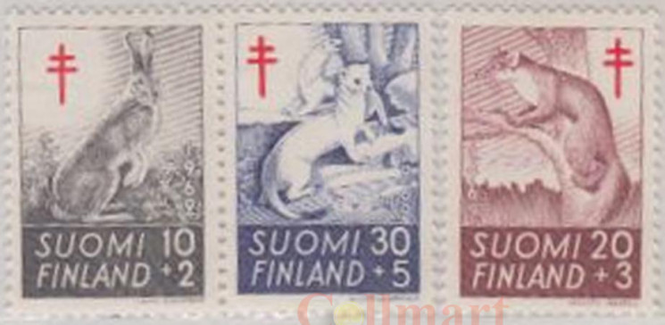  Набор марок. Финляндия. Борьба с туберкулезом - 1962. 3 марки. 