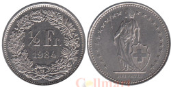 Швейцария. 1/2 франка 1984 год. Гельвеция.