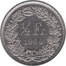  Швейцария. 1/2 франка 1984 год. Гельвеция. 