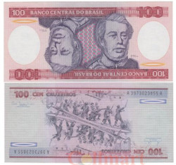 Бона. Бразилия 100 крузейро 1981-1984 год. Луиш Алвиш ди Лима и Силва, герцог Кашиас. P-198a (XF)