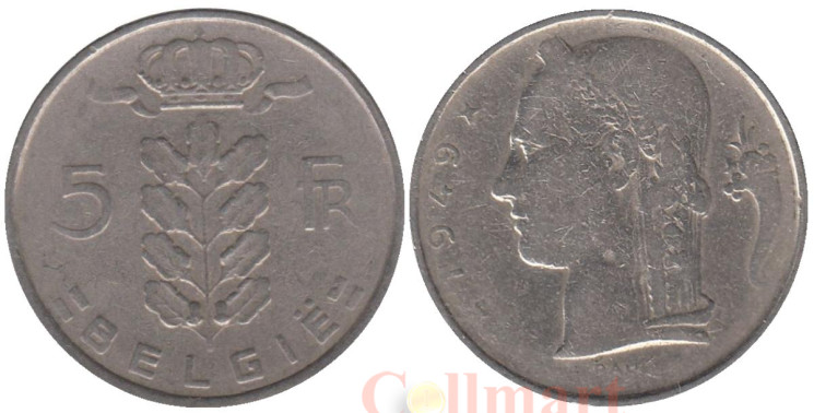  Бельгия. 5 франков 1949 год. (BELGIЁ) 