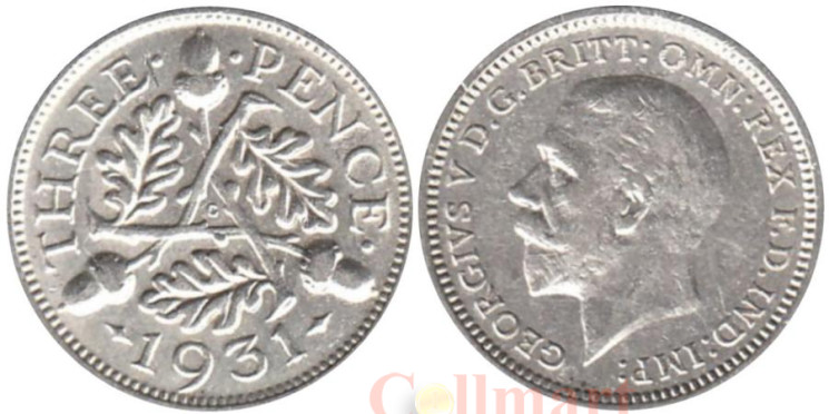  Великобритания. 3 пенса 1931 год. 