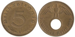 Германия - Третий рейх. 5 рейхспфеннигов 1938 год. (A)