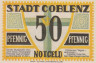  Бона. Германия. Кобленц 50 пфеннигов 1921 год. Памятник. Нотгельд. (XF) 