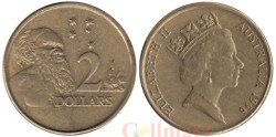 Австралия. 2 доллара 1996 год. Австралийский абориген.