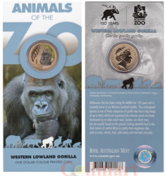 Австралия. 1 доллар 2012 год. Животные в зоопарке - Западная равнинная горилла.
