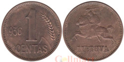 Литва. 1 цент 1936 год.