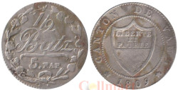 Швейцария. Кантон Во. 1/2 батцена (5 раппенов) 1809 год. Герб.