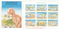 Почтовый блок + малый лист. Ангола. Мир динозавров (1998).