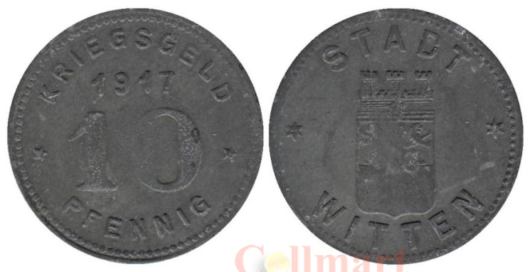  Германия. Виттен. 10 пфеннигов 1917 год. Нотгельд. 