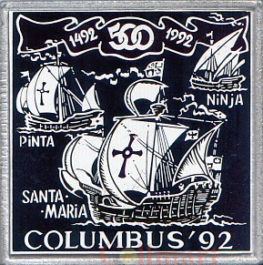  Значок. Корабли Колумба "Columbus'92". 