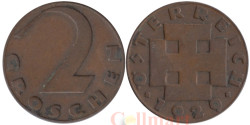 Австрия. 2 гроша 1929 год.