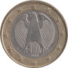  Германия. 1 евро 2002 год. Федеральный орёл. (F) 