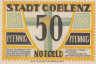  Бона. Германия. Кобленц 50 пфеннигов 1921 год. Собор. Нотгельд. (XF) 