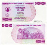  Бона. Зимбабве 50000000 долларов 2008 год. Слоны. (Пресс) 