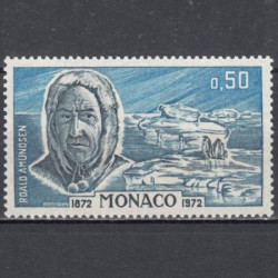 Марка. Монако 1972 год. 100-летие со дня рождения полярного исследователя Руаля Амундсена.