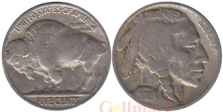  США. 5 центов 1919 год. Индеец. Бизон. (Р) 