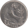  ФРГ. 50 пфеннигов 1966 год. (F) 