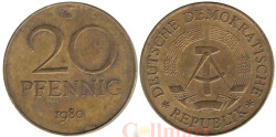 ГДР. 20 пфеннигов 1980 год.
