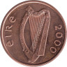  Ирландия. 1 пенни 2000 год. Павлин. 