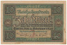  Бона. Германия (Веймарская республика) 10 марок 1920 год. (с фоновой буквой) P-67a. (VF) 