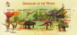 Малый лист. Сьерра-Леоне. Гонконг '01 - Динозавры.