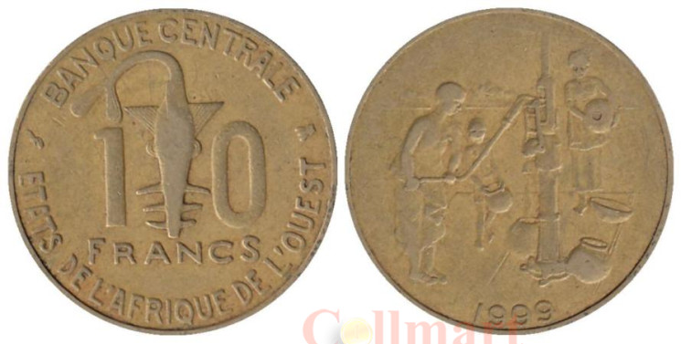  Западная Африка (BCEAO). 10 франков 1999 год. Колонка для воды. 
