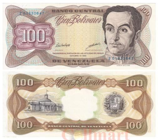  Бона. Венесуэла 100 боливаров 1998 год. Симон Боливар. (Пресс-AU) 