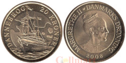 Дания. 20 крон 2008 год. Королевская яхта Dannebrog.