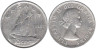  Канада. 10 центов 1957 год. Парусник. 