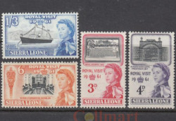 Набор марок. Сьерра-Леоне 1961 год. Королевский визит Елизаветы II. (4 марки)